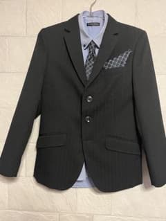 美品✨ナカノヒロミチ　160 男の子　フォーマル　５点　卒業式　ストライプのサムネイル