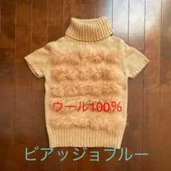 ビアッジョブルー　ファー付き半袖ニットのサムネイル