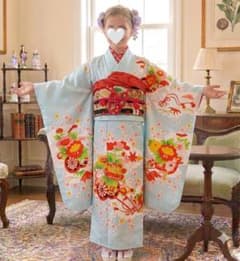 アンティーク水色着物と作り帯セット☆七五三7歳 - メルカリ