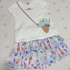 美品】エニィファム アイスクリームデザイン Tシャツ スカートセット 