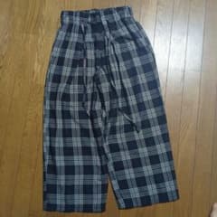 チェック柄 ワイドパンツ ウエストゴム Lサイズのサムネイル