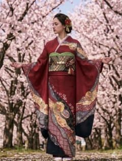 【最高級逸品】正絹振袖 疋田 紗綾形 蘭菊地紋 膨れ織 金彩 手毬 裄丈63.5 最高級逸品】正絹振袖 フルセット 本絞り 疋田絞り 紗綾形 蘭菊地紋 裄