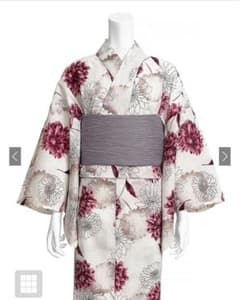 花柄浴衣・帯セット（白地・赤紫） GRLのサムネイル
