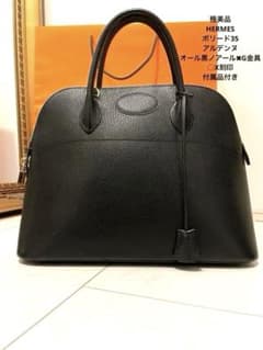 極美品HERMESボリード35アルデンヌ★オール黒ノアール✖︎G金具○X刻印 極美品HERMESボリード35アルデンヌ☆オール黒ノアール✖︎G金具○X刻印