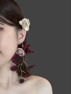 フラワーイヤーカフ【両耳セット】　ウェディング　フラワーのサムネイル