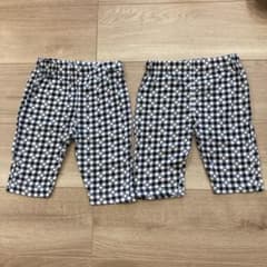 【新品】90サイズ チェック柄 花柄 パンツ×2のサムネイル