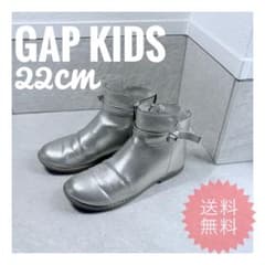 GAP KIDS ギャップ　ブーツ シルバー 22cm リボンアンクルブーツ秋冬のサムネイル