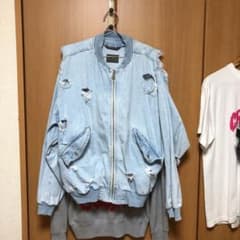 ZARA MA-1 ダメージデニムブルゾンのサムネイル