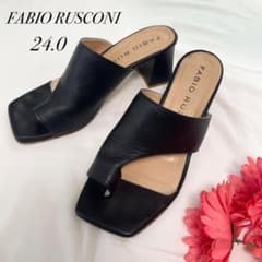 定価3万 FABIO RUSCONI チャンキーヒールスクエアトゥサンダル