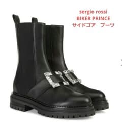 極美品■セルジオロッシ サイドゴアブーツ クリスタル スクエアバックル 楽天市場】Sergio Rossi セルジオロッシ サイドゴア ブーツ BIKER