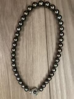 12mm 黒蝶真珠 パールネックレス ブラックパール シルバークラスプ 