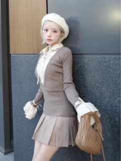 【新品未使用】Darich シャツドッキングプリーツミニワンピースのサムネイル