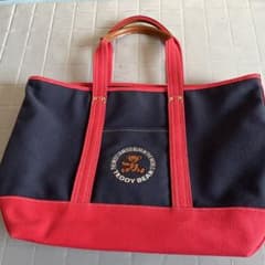 Teddy Bear トートバッグ ネイビー/レッドのサムネイル