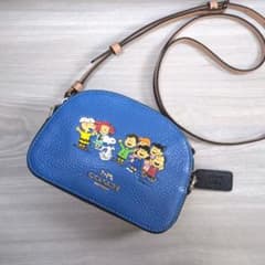 極美品✨️コーチ スヌーピー コラボ ショルダーバッグ ミニ セレナ 青 