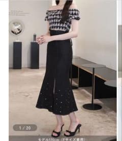 ROUGE by pommy rinestone denim skirtのサムネイル
