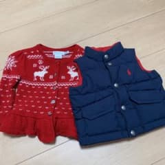 セット売り！80㎝ラルフローレンのベストとカーディガンのサムネイル