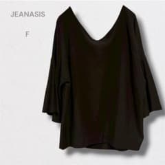 JEANASIS Cut and Sew Top, Dolman Sleeves, Relaxed Fit, Stylish, Black