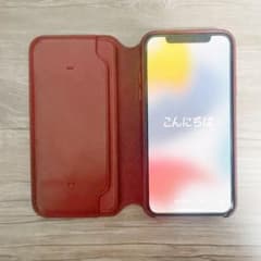 iPhonex 64GB SIMフリー　　純正レザーフォリオのサムネイル