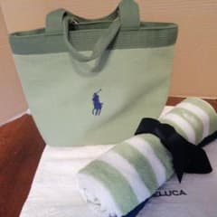 Ralph Lauren グリーン トートバッグとタオルセット - メルカリ