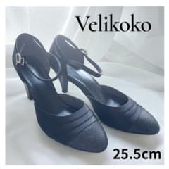 velikoko 펌프스 비쥬 부착 스트랩 결혼식 파티 25.5 블랙