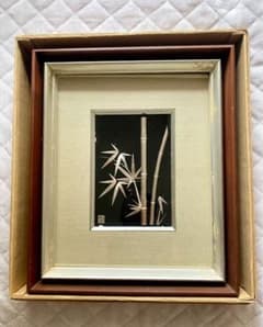 嘉山作 竹 純銀製 額装 銀製品 金属工芸 Pure Silver Bamboo - メルカリ