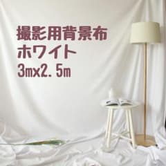 背景布 白 撮影用 バックシート 3m×2.5m バックスクリーン 無地のサムネイル