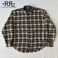 90’s 삼투성 RRL 더블얼 엘 옴브레 체크 넬 셔츠 L