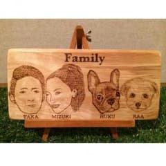 天然木に描いた似顔絵 オーダーメイド プレゼントのサムネイル