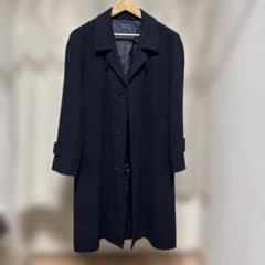 カシミヤ100% ロングコート ブラック メンズ 92A5のサムネイル