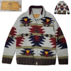 BEAMS+別注 カナディアンセーター カウチン ネイティブ柄 チマヨ柄 38 