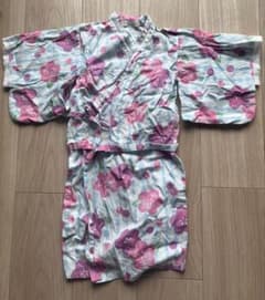 100cm 子供用 セパレート浴衣 花柄 ピンク 水色のサムネイル