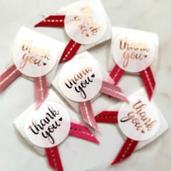 No.119　リボン付きサンキューシール　クリスマス　リボンシール　ギフトシール ギフトラッピングに！】クリスマスのリボンシール シール