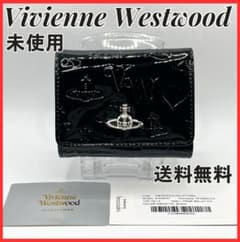 Vivienne Westwood 折財布 黒 エナメル 型押し 銀 シンプル - メルカリ