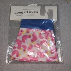 【新品】Colorful Long Glovesピンク鳥柄　お値下げ考えます☆のサムネイル