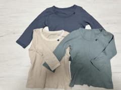 リブ編み長袖シャツ3色セットのサムネイル