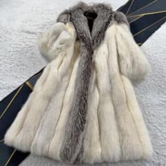 美品【総丈124㎝】シャドーフォックス コート XL相当 ロング丈 肉厚 超希少 美品【総丈124㎝】シャドーフォックス コート XL相当 ロング丈 肉厚 超