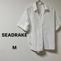 레이디스 반소매 블라우스 화이트 맞추기 쉬운 심플 [SEADRAKE]