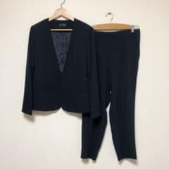 フォーマル　パンツスーツ　入学式　卒業式　ママスーツ　ネイビー　15号のサムネイル