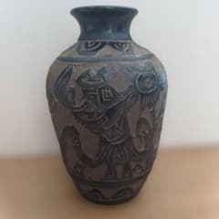 琉球　沖縄　壺屋焼【故】島袋常明作　エジプト紋壺　ヤチムン　やちむん　希少　レア 琉球 沖縄 壺屋焼【故】島袋常明 エジプト紋 やちむん 希少 レア