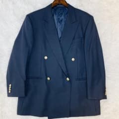 良品】 M〜L相当 バーバリー 金ボタン 紺ブレ ダブル ジャケット