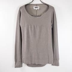 MM6 カットソー 薄手ニット カットアット 変形 グレー MM6 カットソー 薄手ニット カットアット 変形 グレー - メルカリ