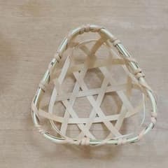自作の手編み竹かご おにぎりかご 小物入れのサムネイル