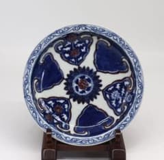 中国　大清康熙年製銘　青華釉裏紅蓮紋皿　送料込み0805 中国 大清康熙年製銘 青華釉裏紅蓮紋皿 送料込み0805 - メルカリ