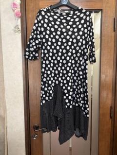 センソユニコ￼ 慈雨 ドット柄 七部袖ワンピース サイズ40