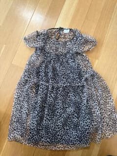 キッズ レオパード柄 シフォンワンピースのサムネイル