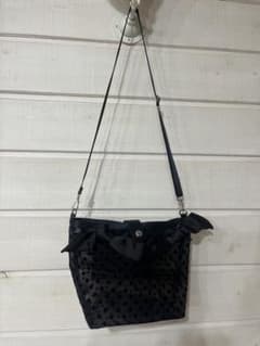 factory omotoドット柄メッシュショルダーバッグ リボン美品 factory omotoドット柄メッシュショルダーバッグ リボン美品 - メルカリ