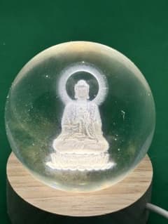 水晶3D内雕「龍鳳呈祥」80mm 685g 木製USB灯座付 6092-1/5 6cm白水晶 3Dレーザー内雕・薬師仏像 USB暖色灯木製台座付6102-1/2