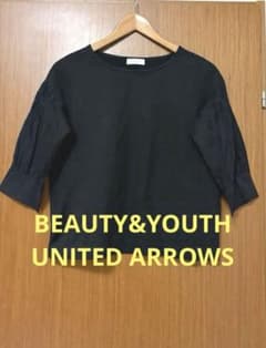 BEAUTY&YOUTH UNITED ARROWS 袖レース 黒 カットソー