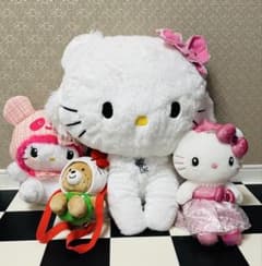 【新品×中古】ハローキティ チャーミーキティ ぬいぐるみ4点セット