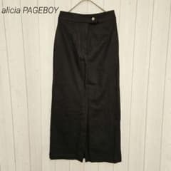 alicia PAGEBOY 前スリット ロングタイトスカート 後ろゴム 黒 M
